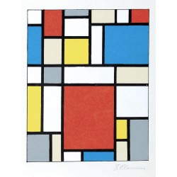 Franciska Clausen (1899-1986). 'Composition neoplasticiste Hommage à Mondrian Franciska Clausen (1899-1986). 'Composition neoplasticiste Hommage à Mondrian