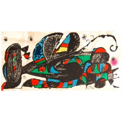 Joan Miró litografi udført på guarro papir 40x 20 cm