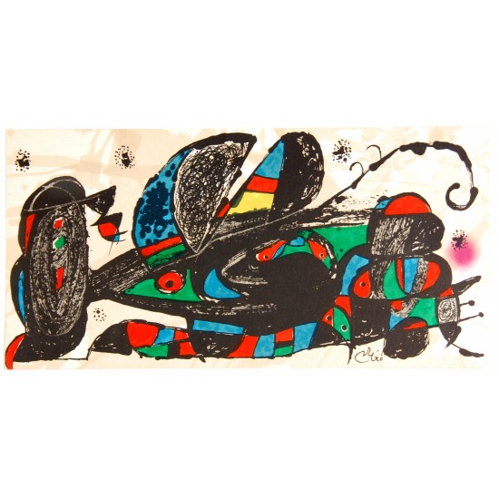 Joan Miró litografi udført på guarro papir 40x 20 cm