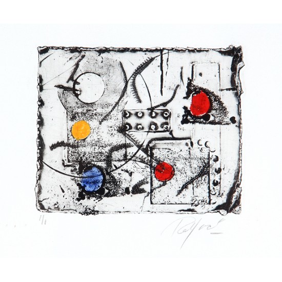 Robert Jacobsen (1912-1993). Komposition. Ætsning i farver. Sign. 