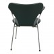 Arne Jacobsen Seven armchair, 3207, newly upholstered with dark green classic leather