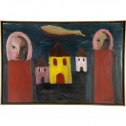William Skotte Olsen (1945-2005): Komposition med figurer.