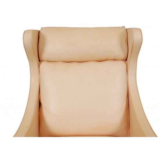 Børge Mogensen Wing chair in natural leather