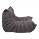 Michel Ducaroy Togo lounge chair reupholstered in grey alcantara fabric
