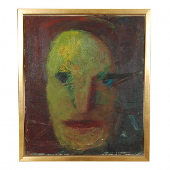 William Skotte Olsen face in dark Nuances 69x49 Cm.