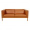 Børge Mogensen 2335 2. seater sofa reupholstered in cognac aniline leather