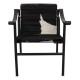 Le Corbusier LC-1 stol hairyskin sort og hvid