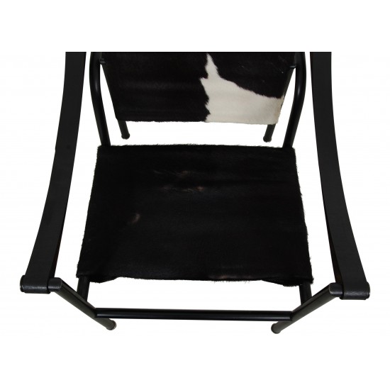Le Corbusier LC-1 stol hairyskin sort og hvid