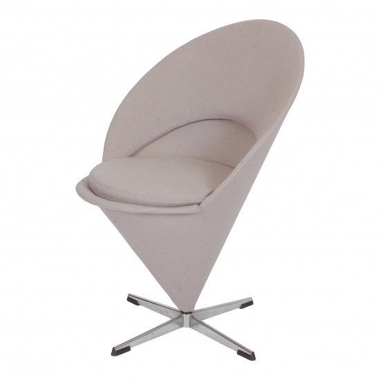 Verner Panton Cone chair with grey fabric