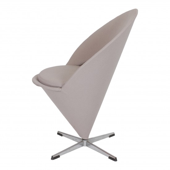 Verner Panton Cone chair with grey fabric