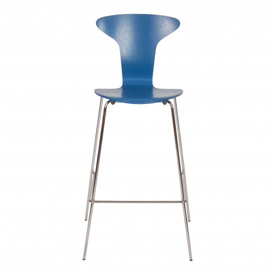 Arne Jacobsen Mosquito bar chair with blue lazur