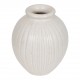 Arne Bang Stoneware Vase with ribbed pattern and beige glaze, nr 125, H: 13