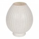 Arne Bang Stoneware Vase with ribbed pattern and beige glaze, nr 125, H: 13