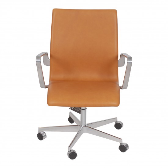 Arne Jacobsen oxford office chair with cognac aniline leather