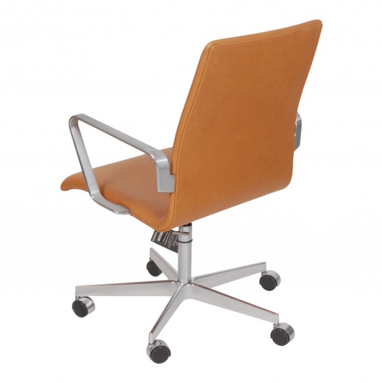 Arne Jacobsen oxford office chair with cognac aniline leather