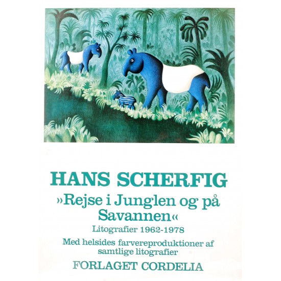 Hans Scherfigs poster "Rejse i Junglen og savannen"