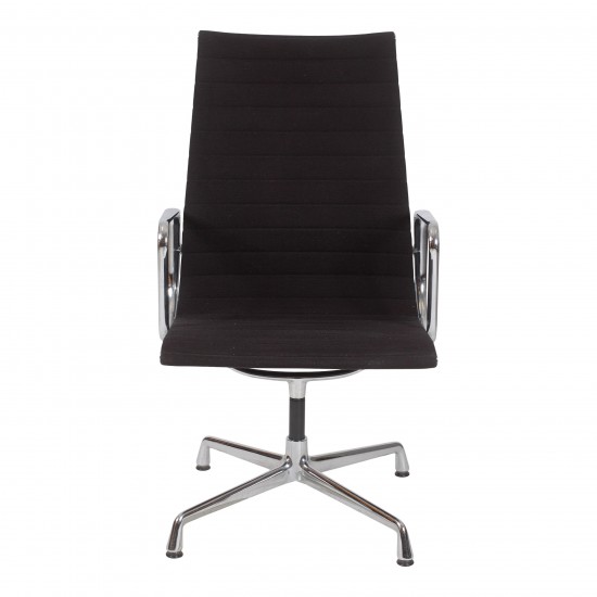 Charles Eames EA-108 chair with black hopsak fabric