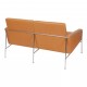 Arne Jacobsen 2pers Airport sofa newly upholstered with cognac aniline leather