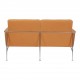 Arne Jacobsen 2pers Airport sofa newly upholstered with cognac aniline leather