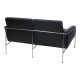 Arne Jacobsen 2pers Airport sofa newly upholstered with black aniline leather