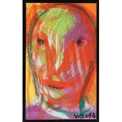 William Skotte Olsen: Ansigt i røde nuancer, signeret WSO 94, cd William Skotte Olsen: Ansigt i røde nuancer, signeret WSO 94, cd