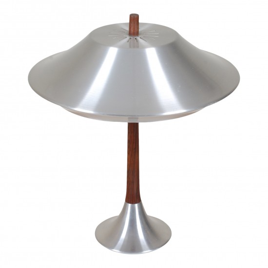 Jo Hammerborg 'Ambassador' aluminium and rosewood table lamp