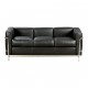 Le Corbusier Ny sofa, LC 2/3 i sort læder