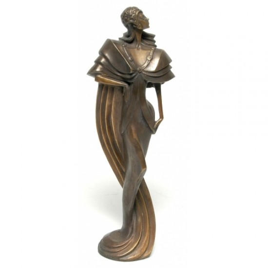 Bronze statuette shaped like a posing woman, H: 46