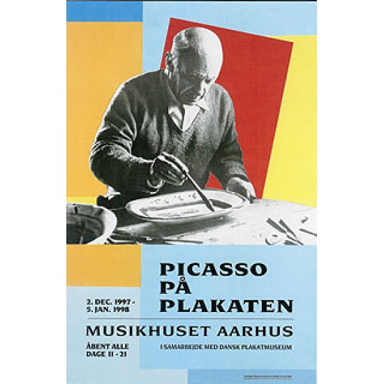Picasso på Plakaten i sølvbelagt træramme, 100x70