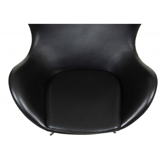 Arne Jacobsen Ægget i originalt sort læder 