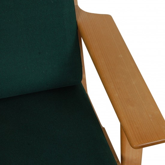 Hans Wegner Ge-290a Lounge chair in green fabric