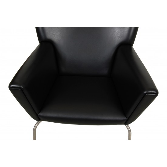 Brugt Wingchair i sort læder - CPH-Classic