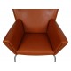 Hans Wegner Wingchair reupholstered i walnut anilin leather