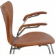 Arne Jacobsen 3207 armchair in patinated cognac leather