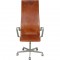 Arne Jacobsen Tall Oxford Office chair in patinated cognac leather