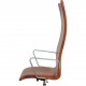 Arne Jacobsen Høj Oxford kontorstol i patineret cognac læder