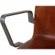 Arne Jacobsen Høj Oxford kontorstol i patineret cognac læder