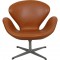 Arne Jacobsen Vintage Svane stol nybetrukket med Cognac Classic læder