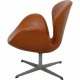 Arne Jacobsen Vintage Svane stol nybetrukket med Cognac Classic læder