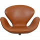 Arne Jacobsen Vintage Svane stol nybetrukket med Cognac Classic læder