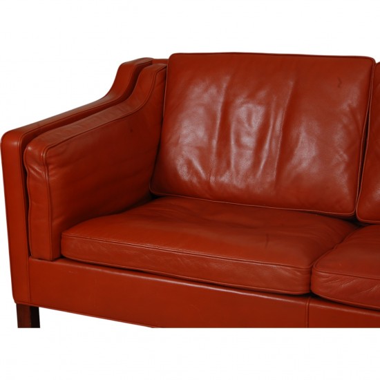 Børge Mogensen 3.personers 2213 sofa i patineret cognac læder