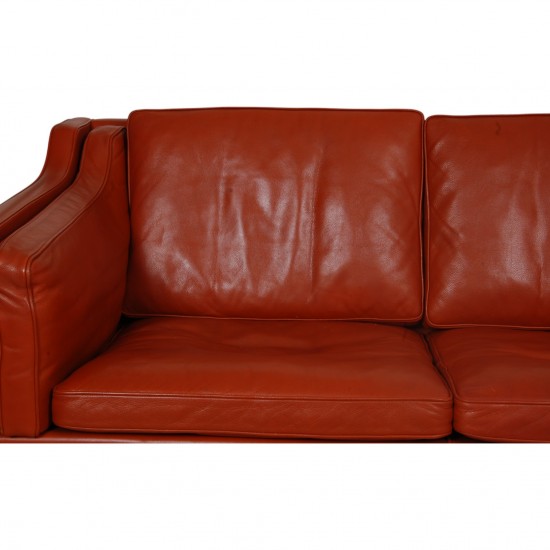 Børge Mogensen 3.personers 2213 sofa i patineret cognac læder