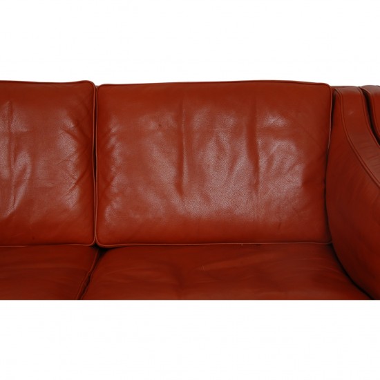 Børge Mogensen 3.personers 2213 sofa i patineret cognac læder