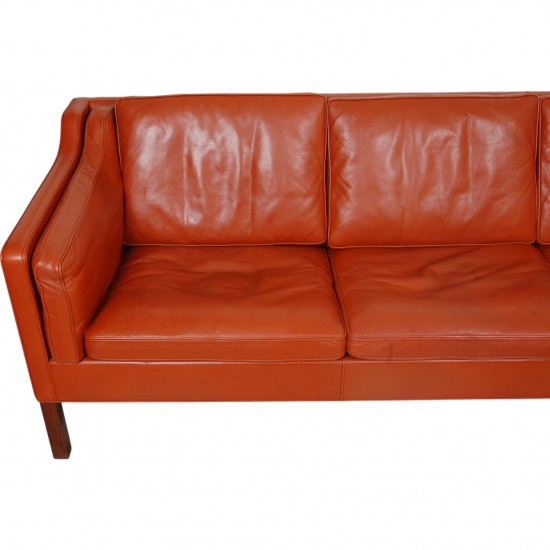 Børge Mogensen 3.personers 2213 sofa i patineret cognac læder