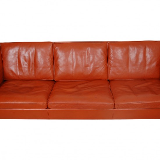 Børge Mogensen 3.personers 2213 sofa i patineret cognac læder