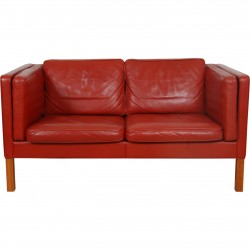 Børge Mogensen 2-personers 2332 sofa i rødt læder