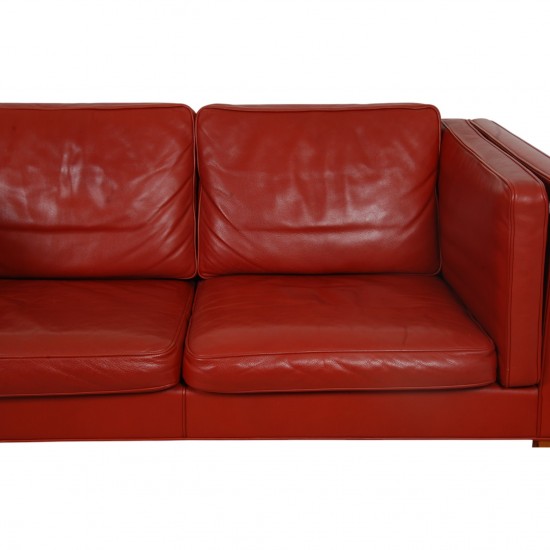 Børge Mogensen 2-personers 2332 sofa i rødt læder