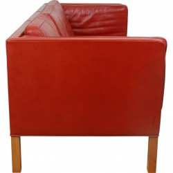 Børge Mogensen 3-personers 2333 sofa i rødt læder