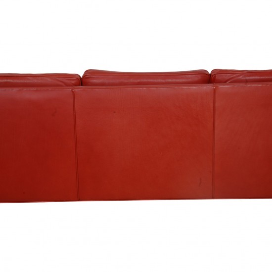 Børge Mogensen 3-personers 2333 sofa i rødt læder