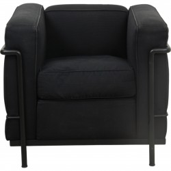 Le Corbusier LC2 lænestol i sort stof